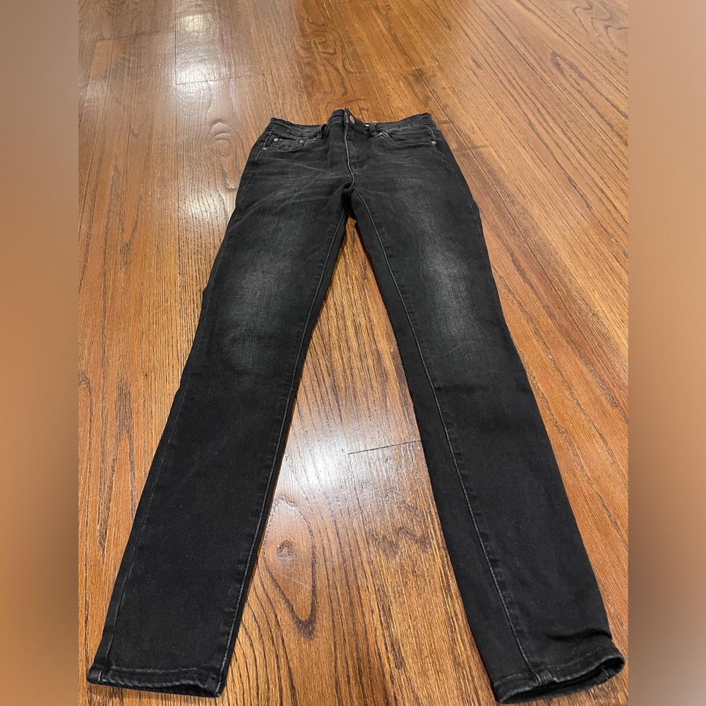 Tractr Dark Black Straight Leg Jeans